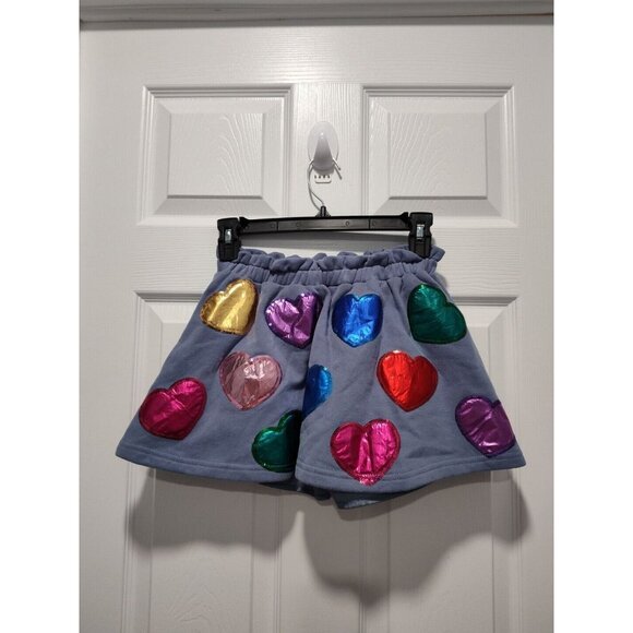QUEEN OF SPARKLES Foil Heart Skort❤️💜💚💙🩷 10 Med - Picture 2 of 11